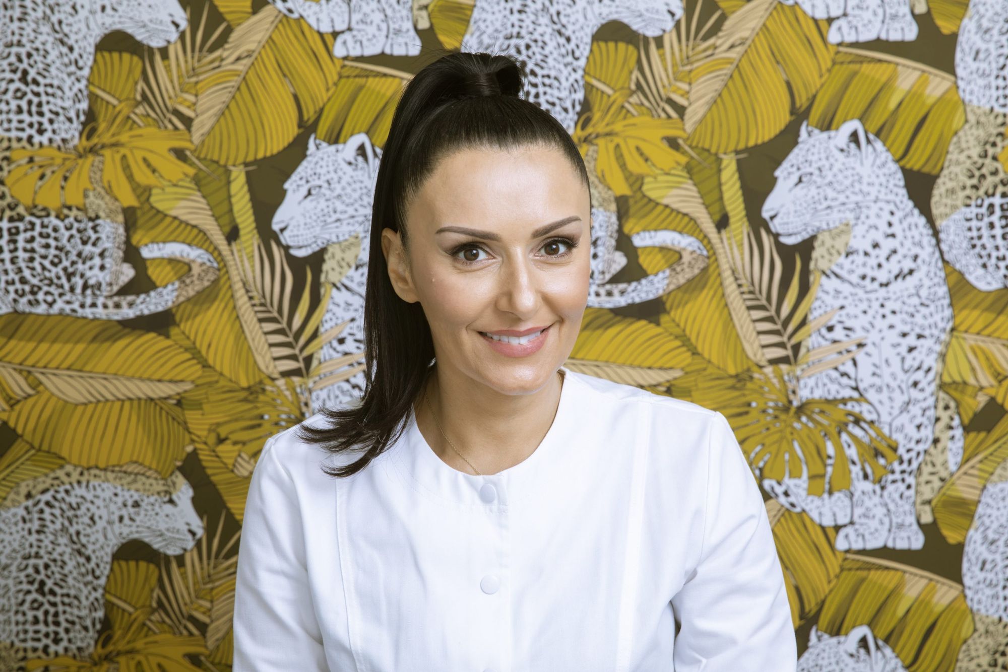 Elena Tsiaklis, founder of Kallidora, in the Kallidora treatment room